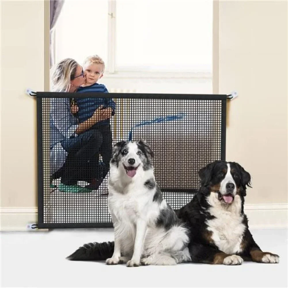 Dog Gate for Stairs Pet Gates for The House: Dogs Screen Mesh Gate for Doorways